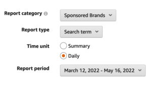 Sponsored Brand Search Term Report